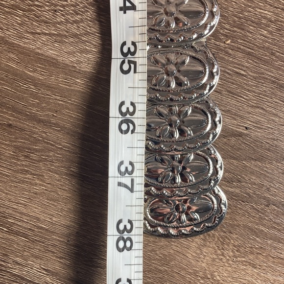 Vintage Metal Silver Elastic Women’s Large Belt - Picture 8 of 8